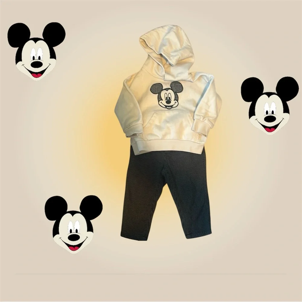 🛍️SALE🛍️ GAP & Disney Soft Mickey Mouse Hoodie Combination & Pants - Picture 2 of 13
